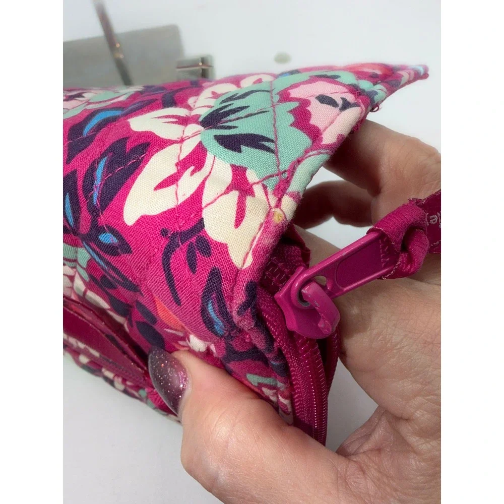 Vera Bradley Pink Floral Quilted Cotton Turn Lock Wallet Organizer - Picture 11 of 12